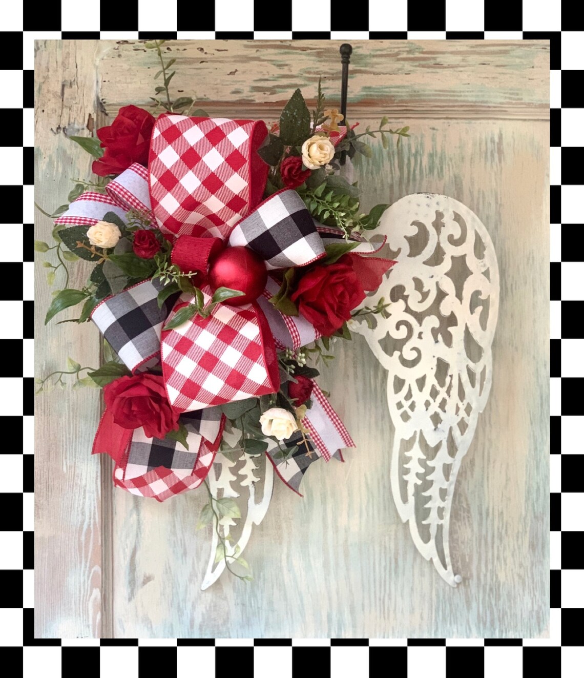 Angel Wings Angel Wing Door Hanger Front Door Hanger Angel Etsy