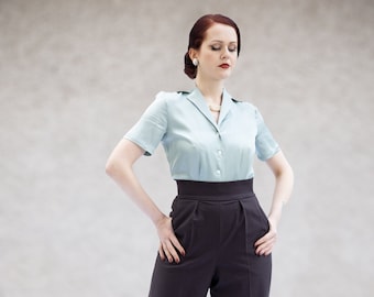 Short sleeve blouse Olga in the style of the 50s