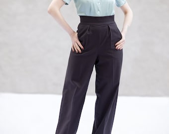 Brooke, wide trousers with wide waistband