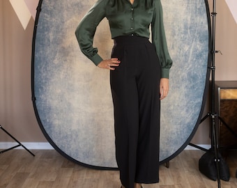 Brooke, wide trousers with wide waistband