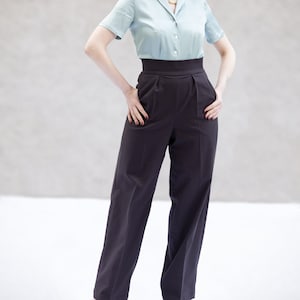 Brooke, wide trousers with wide waistband
