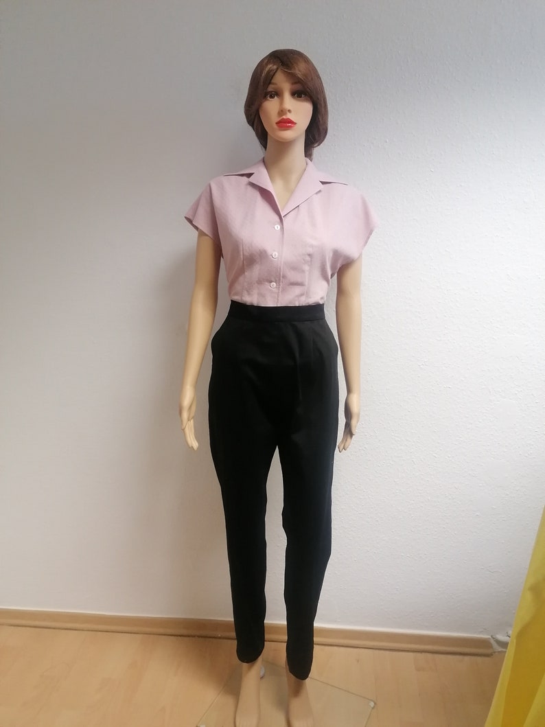 ankle-length '50s cigarette pants in black image 2