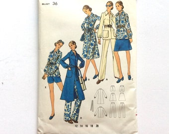 Butterick 6154, Women's Dress, Tunic, Skirt, Shorts and Pants Pattern, Size 14, Vintage Uncut