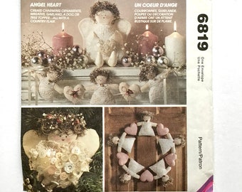 Pattern for Angel Doll, Tree Topper, Ornaments, Wreath, Garland, McCalls 6819 / 854 Vintage Uncut