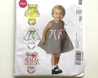 McCall’s M6268 Infants’ Dress and Panties Pattern, Size Small to Large, Uncut Pattern
