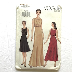 Vogue 7609 Women’s Dress, Evening Gown, Cocktail Dress Pattern, Size 18, 20, 22, Plus Size, Vintage Uncut