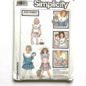 Simplicity 8594 Girls&#39; Dress and Collars Pattern, Daisy Kingdom Dress, Size 6X, Vintage Uncut Pattern