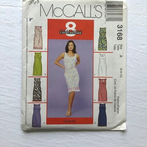 McCall’s 3168 Women’s Sleeveless Dress Pattern, 8 Great Looks Easy Pattern, Size 6-10, Vintage Uncut