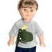 Gray Dinosaur T-shirt with Jean Shorts, 18 Inch Boy Doll Clothes, Screen Print Doll Shirt, Summer Doll Clothes, Ond of a Kind