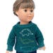 Dinosaur Shirt and Blue Jeans, 18 Inch Doll Clothes, Boy Doll Clothes, Upcycled Shirt, Winter Doll Clothes, OOAK