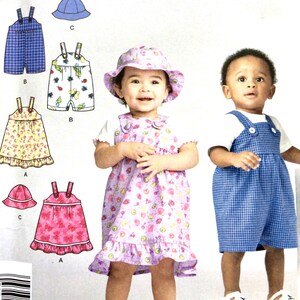 It’s So Easy, Simplicity 2035 Baby Jumper, Romper, Hat Pattern, Infants’ Pattern, Size XXS - L, Newborn - 18 Months, Uncut
