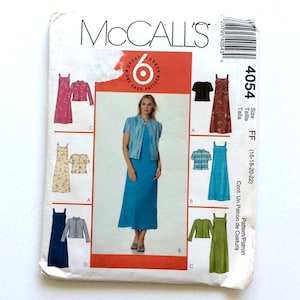 McCall&#39;s 4054 Women&#39;s Dress and Unlined Jackets Pattern, Easy Mccall&#39;s, Size 16-22 Plus Size Pattern, Uncut Pattern