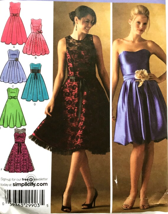 simplicity cocktail dress patterns S3162 (PDF) | Simplicity Sewing Pattern Misses' Corset Dress in Two Lengths by Madalynne