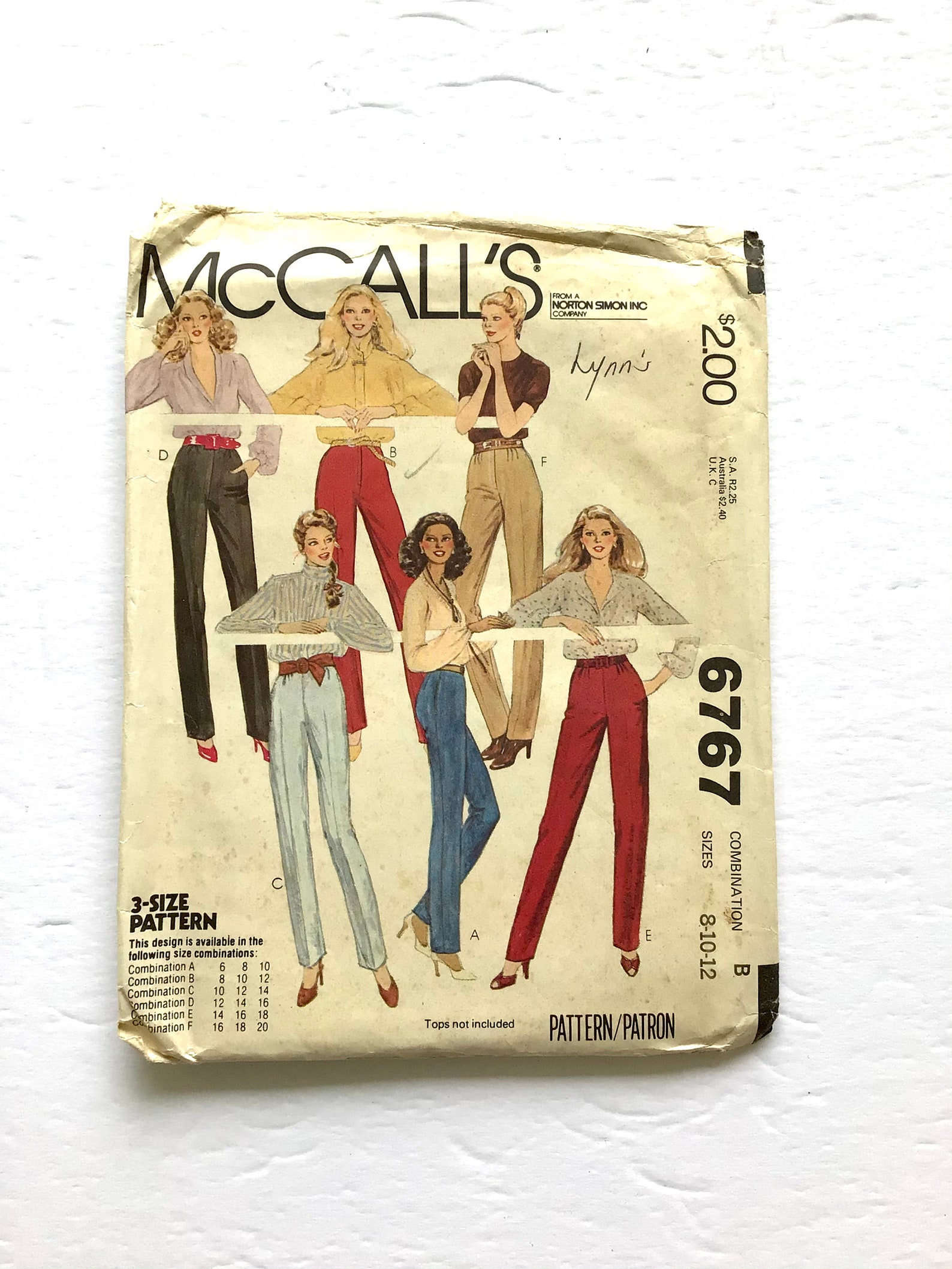 Mccalls 6767 Womens Pants Pattern Front or Back Zipper - Etsy