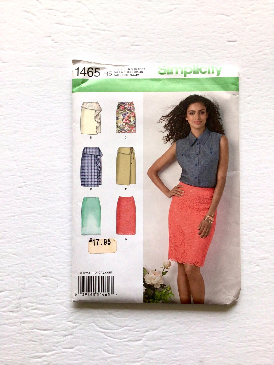 Simplicity 1465 Women's Straight Skirt Pattern, Pencil Skirt, Wrap Front  Skirt, Size 6-14, Uncut