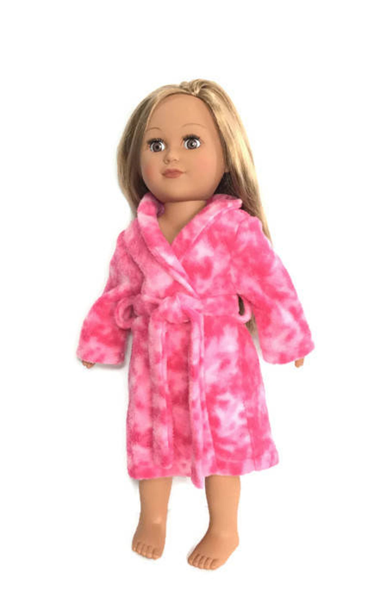 American Made Girl Doll Robe 18 Inch Doll Pink Doll Bathrobe Etsy