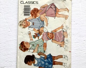 Vintage Butterick 4784 Infant Dress Pattern, Romper, Hat (Size L, XL), Uncut