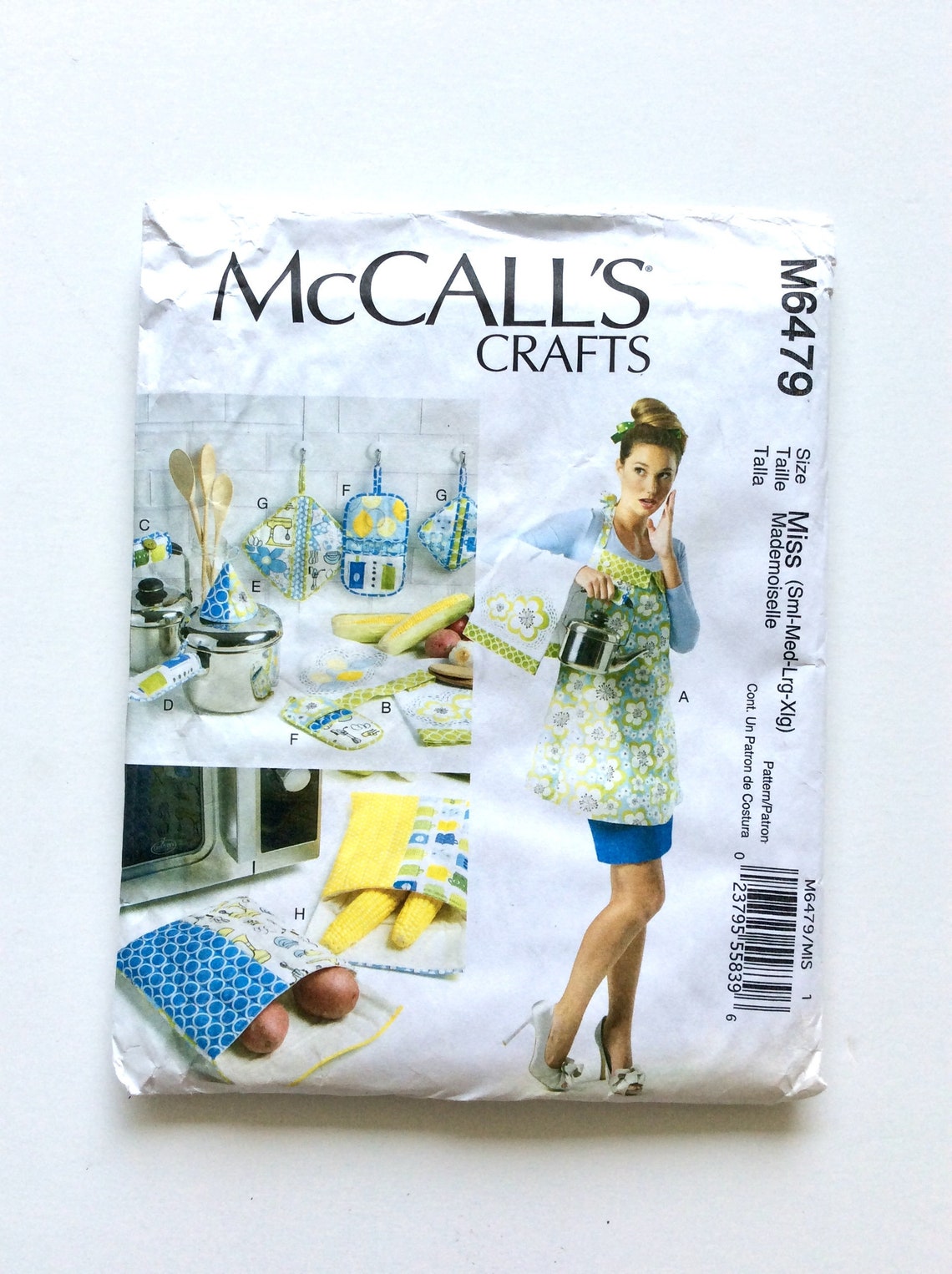Mccall's M6479 Pattern for Apron, Kitchen Towel, Potholders, Microwave ...