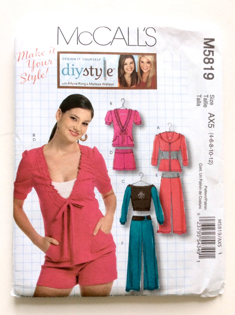 Women/'s Jacket Top Uncut Pattern Shorts and Pants Pattern DIY Style Size 4-12 McCall/'s M5819