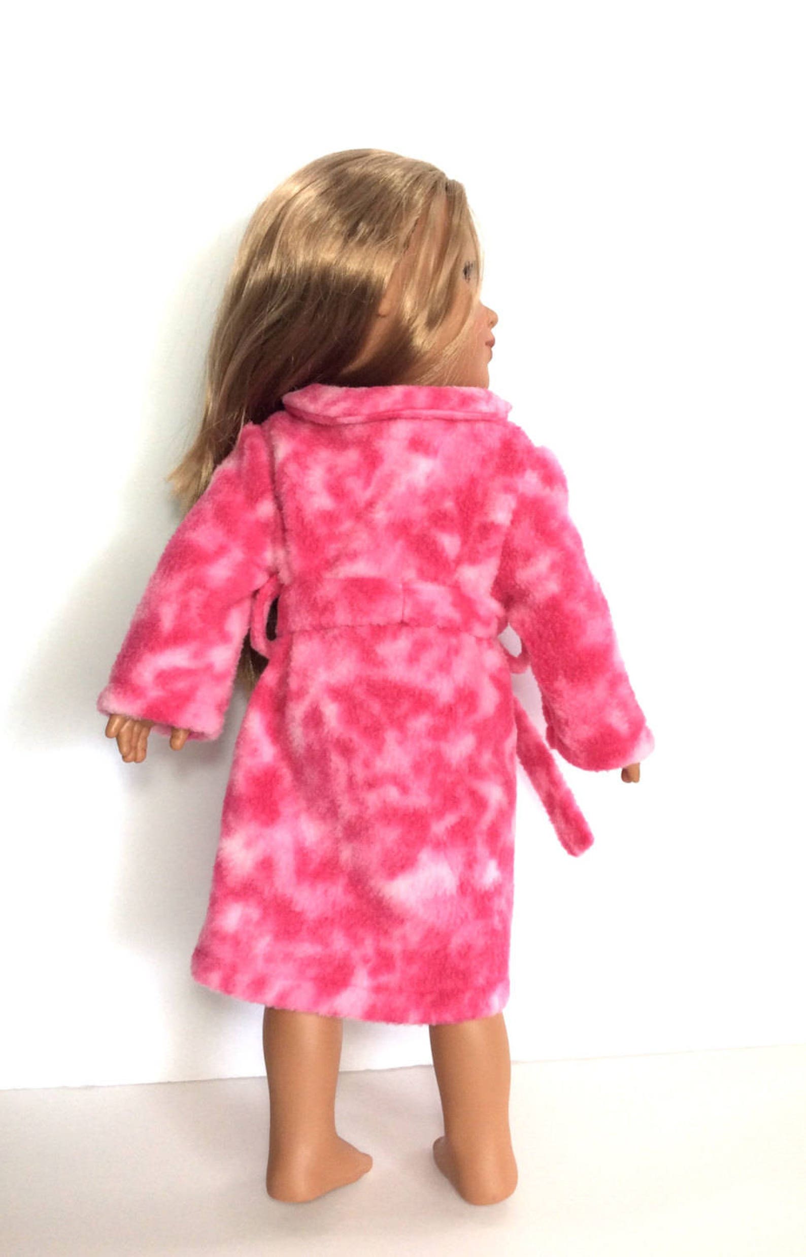 18 Inch Doll Robe Pink Doll Bathrobe Spa Robe Etsy