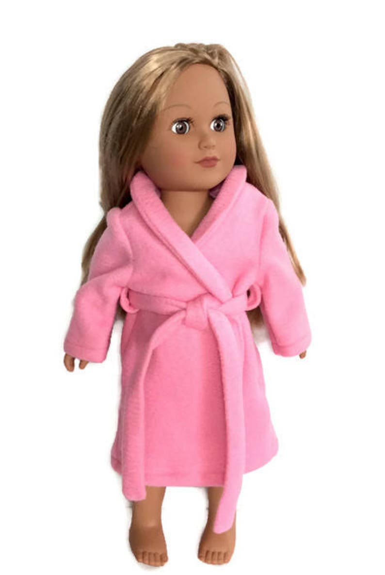 Pink Fleece Robe Bathrobe Spa Robe for 18 Inch Doll Etsy