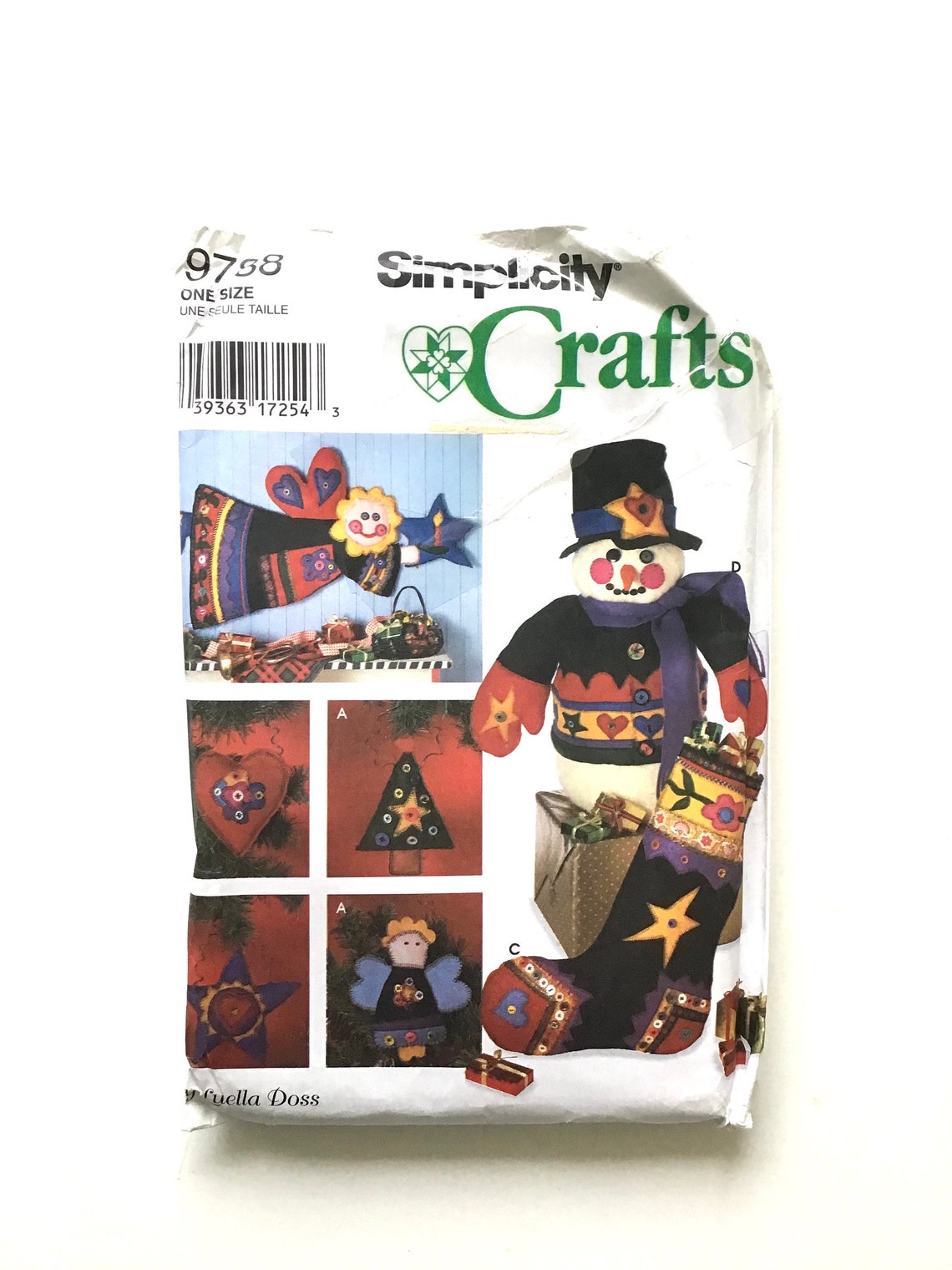 Simplicity 9788 Pattern for Christmas Ornaments, Angel, Stocking, 22 ...