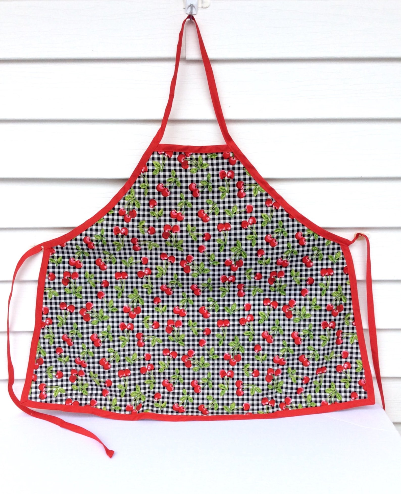 18 Inch Doll and Girl Matching Aprons, Cherry Aprons for A Doll and Her