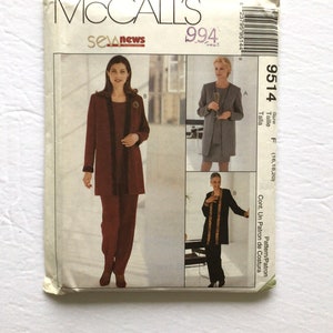 McCall’s 9514 Women’s Jacket, Top, Pants, Skirt Pattern, Size 16, 18, 20 Plus Size, Vintage Uncut