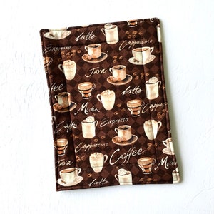 Coffee Lovers Casserole Hot Pad, 9x13 Reversible Quilted Trivet