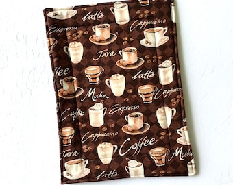 Coffee Lovers Casserole Hot Pad, 9x13 Reversible Quilted Trivet