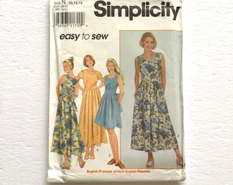 Simplicity 8165 Women’s Dress Pattern, Sundress, Summer Dress, Size 10, 12, 14, Vintage Uncut