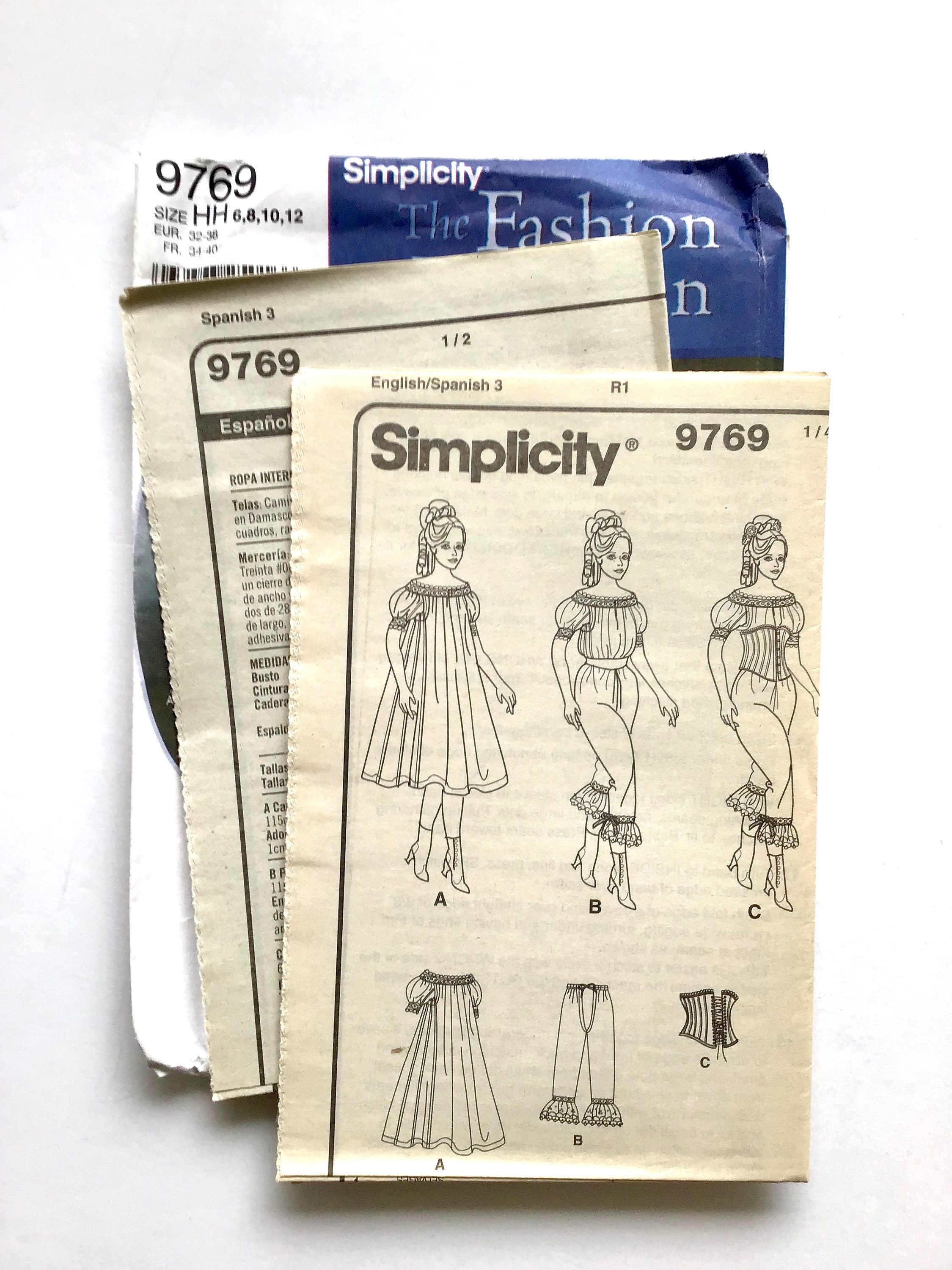Pattern 9769 Simplicity 9769 Civil War Era Undergarments Pattern, Size 6-12 Uncut - Etsy