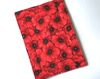 Red Poppies Casserole Hot Pad, Floral Trivet, 9x13”
