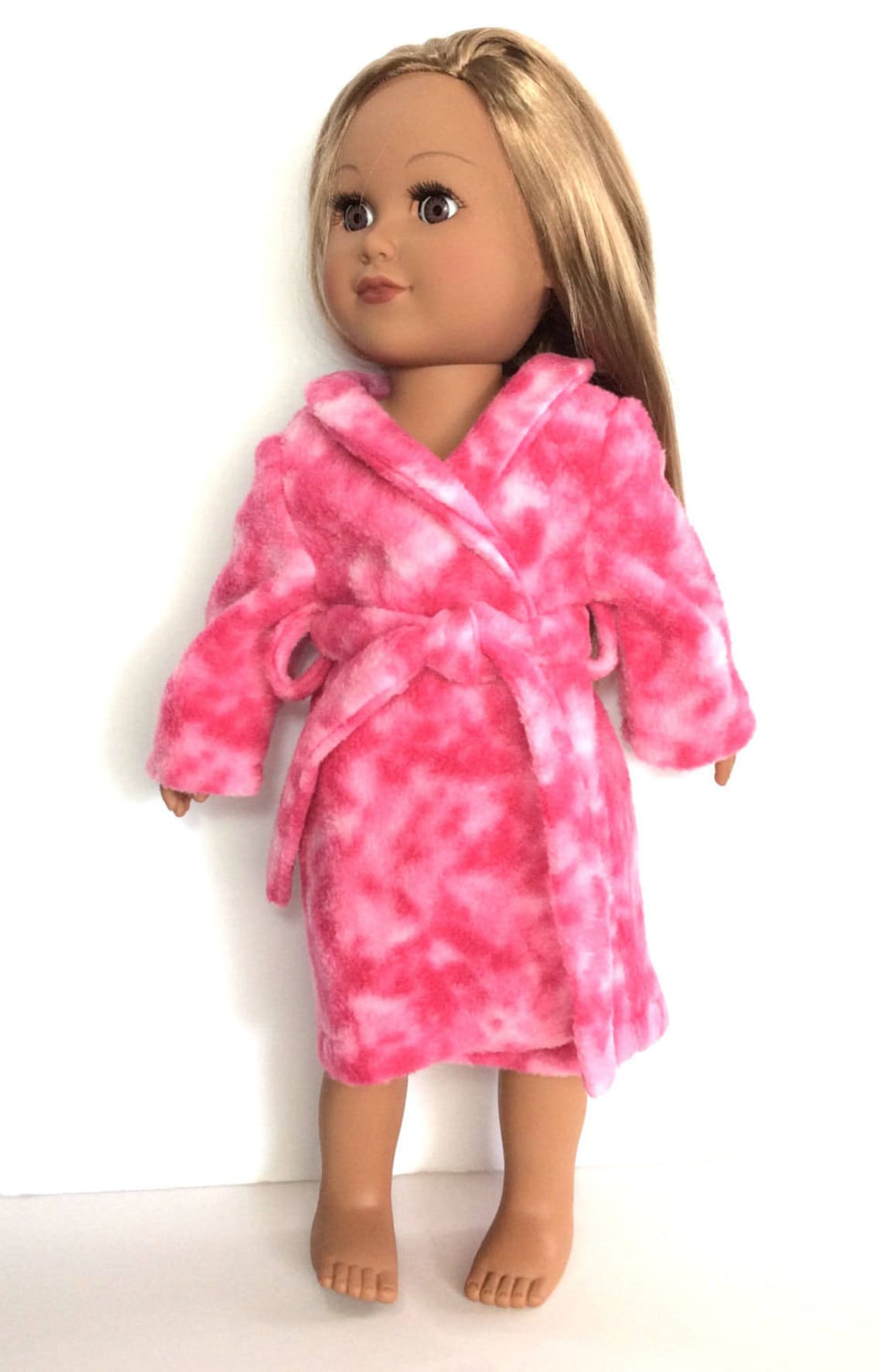 American Made Girl Doll Robe 18 Inch Doll Pink Doll Bathrobe Etsy