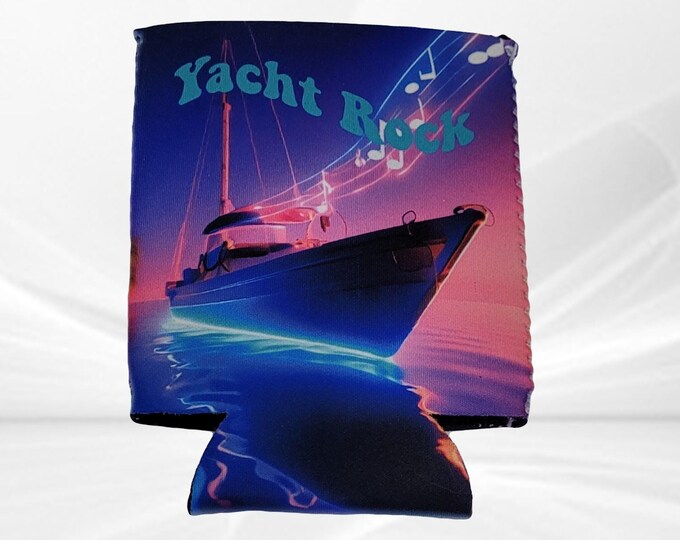 Neon Yacht Rock Can Coolie smooth rock can cooler to keep your beer cold