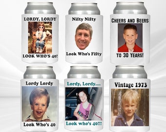 12 Personalized Photo Can Coolers: Custom Party Favors