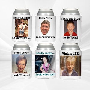 12 Personalized Photo Can Coolers: Custom Party Favors