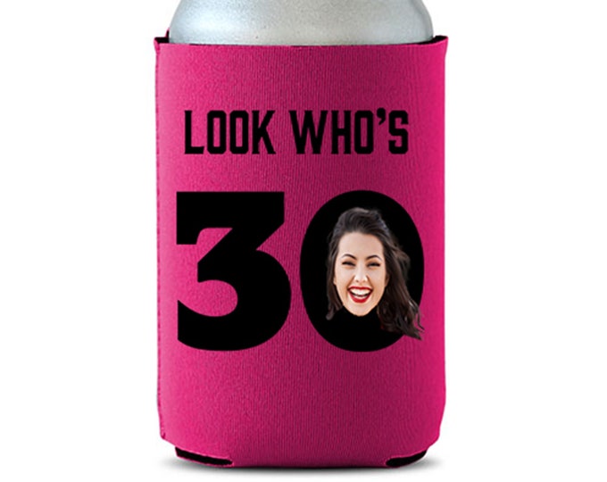 personalized picture photo can Cooler, 30th Birthday, best quality can Hugger with custom picture