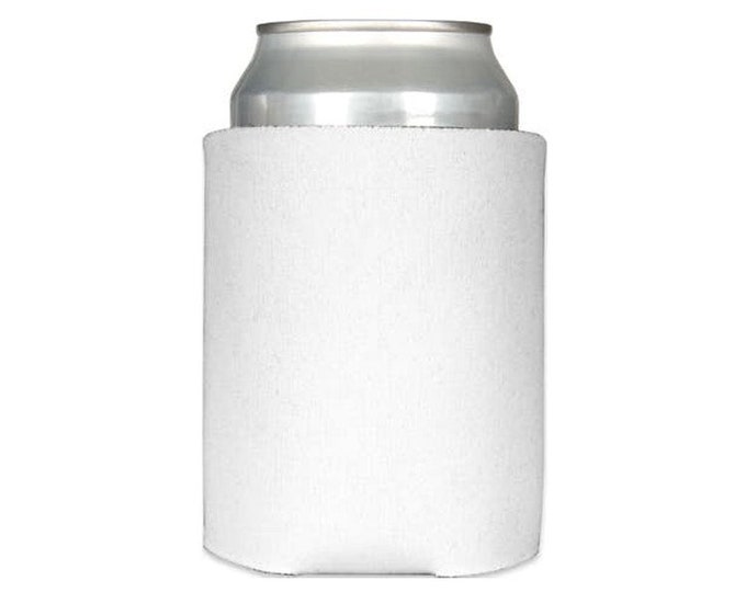 10 Blank white Neoprene can coolers, Bottle coolie, slim can cooler, great for sublimation crafts, customizing and parties