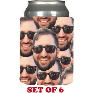 Personalized Photo Can Coolers: Custom Wedding/Party Favors (Set of 6)