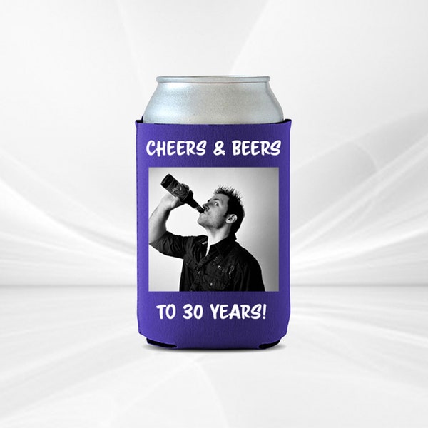 personalized can Hugger, 30th Birthday, 40th Birthday, best quality can Hugger with custom picture.