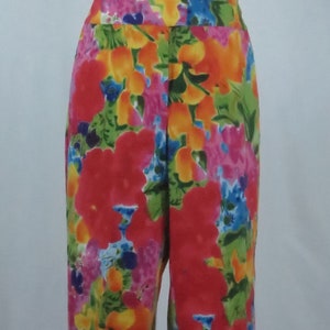Vintage New Without Tags BOSTON PROPER CAPRIS In Abstract Floral Watercolor, Substantial Stretch Cotton, Cuffs, Very Well Made, Size 6