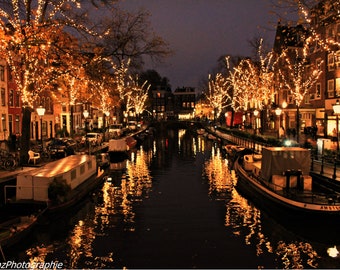 Amsterdam, Holland, Europe, Netherlands, lights, canals