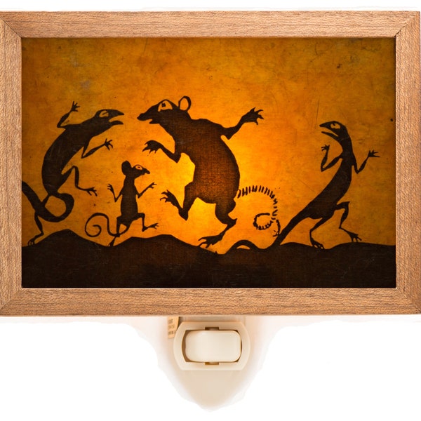 Rats and Geckos - Mica Night Light Soft Glow Handmade Lighting