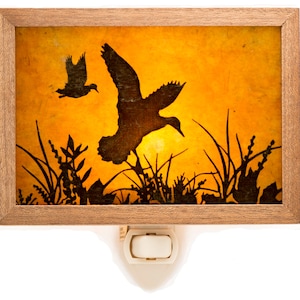 Mica Night Light - Ducks - Soft Glow Handmade Lighting Nature Scene