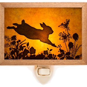 Mica Night Light - Rabbit - Soft Glow Handmade Lighting Nature Scene