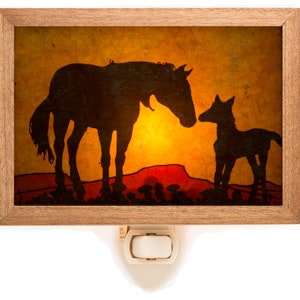 Mare And Foal - Soft Glow Night Light - Horses