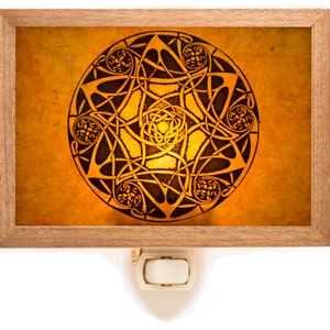 Celtic Mandala Night Light - Handmade Lighting Decor - Plug In Lamp