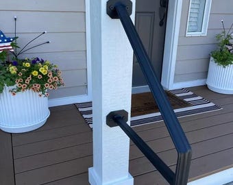 1 to 2 Step Modern Design Wrought Iron Grab Rail Stair Railing Handrail Step Rail Wall Mount Made in the USA