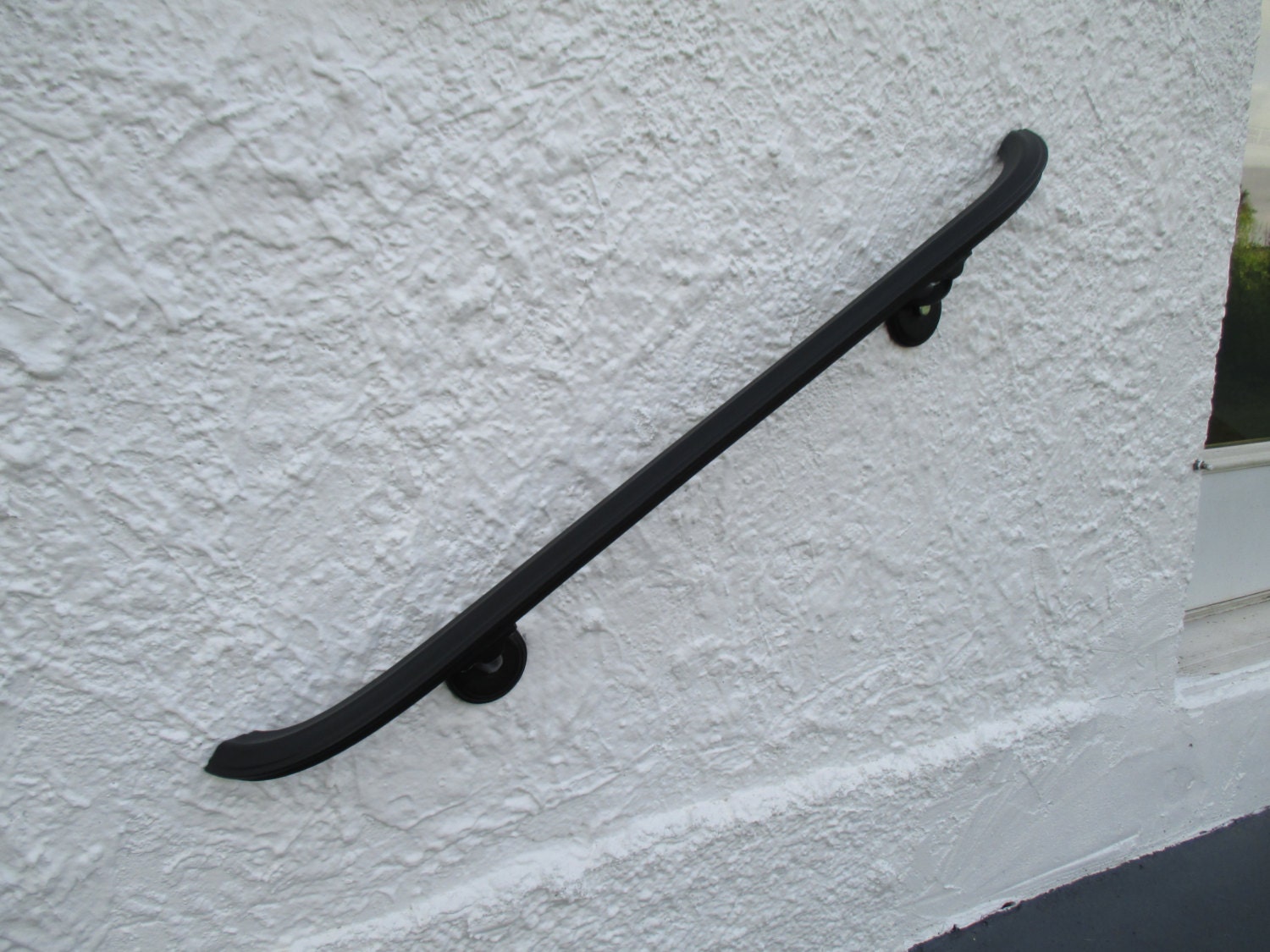 7 Ft. Wrought Iron ADA Compliant Return End Hand Rail Wall Rail Stair ...